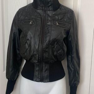 Women's Black Faux leather Jacket